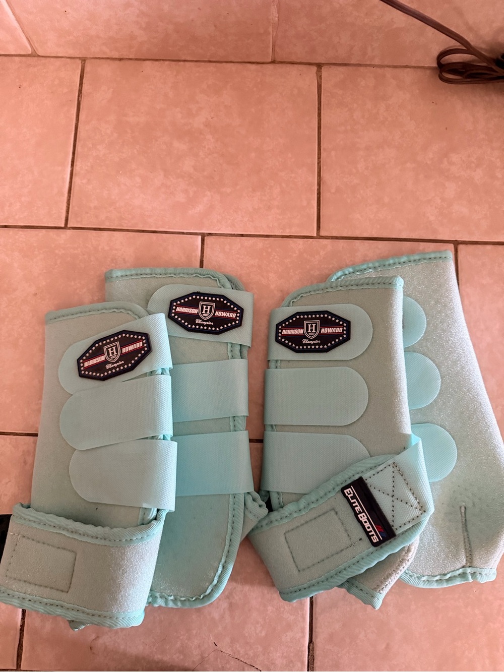 Turquoise Splint boots Medium Harrison and Howard brand new splint boots